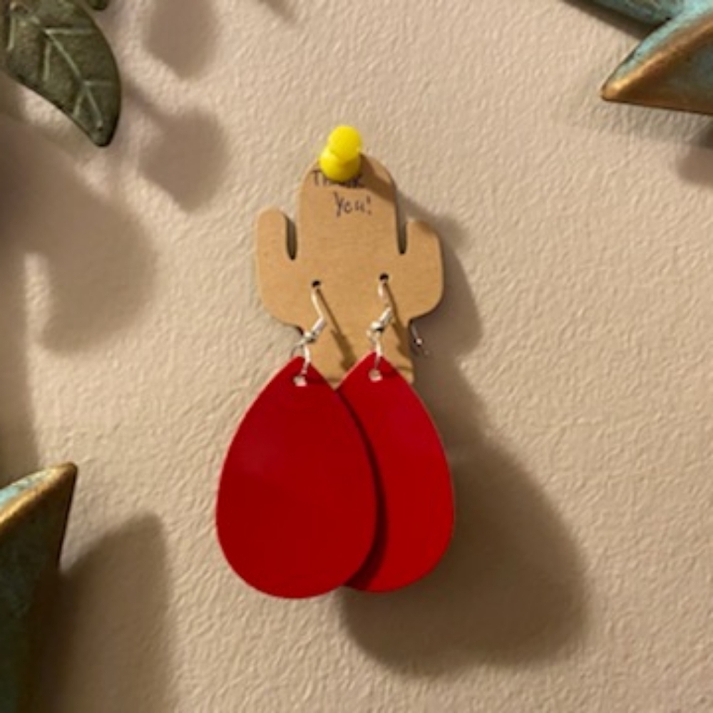 Leather faux earrings